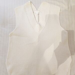 H&M Cream Knit Sweater Vest